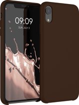 kwmobile telefoonhoesje geschikt voor Apple iPhone XR - Hoesje met siliconen coating - Smartphone case in chocoladebruin