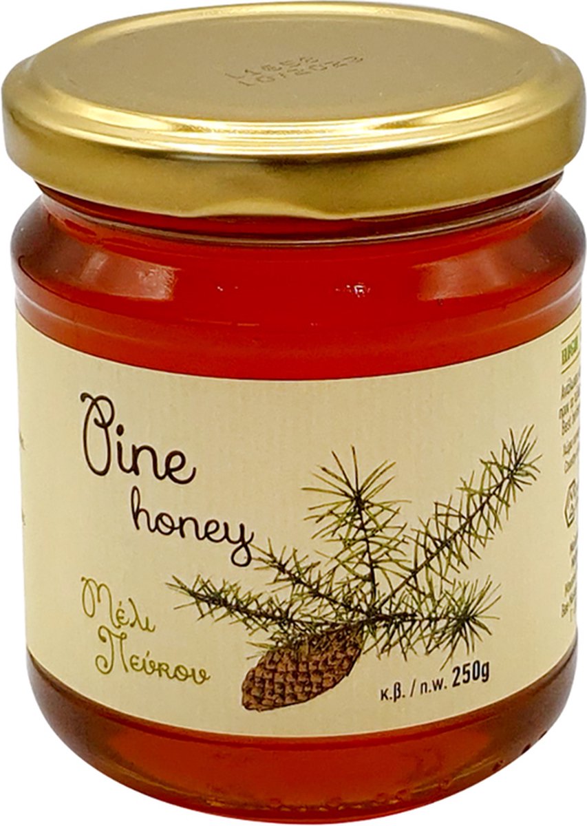 Griekse Pijnboomhoning uit Rhodos Kymisala 250g Puur Natuur uit het Grootste Pijnboombos van Rhodos