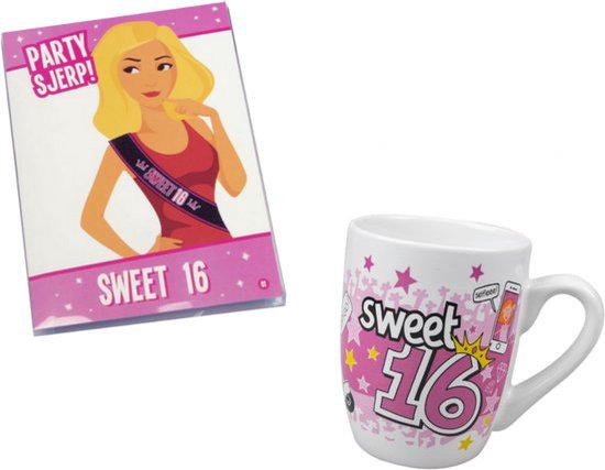 Setje Sweet 16 - Verjaardagskroon en Sjerp 16 jaar - Rosé Goud | Mylinsé
