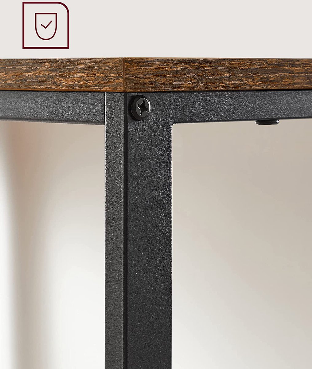MIRA Home - Bureau - Computertafel - Bruin/Zwart - Hout/Staal - 50 x 100 x 75 cm thumbnail 5