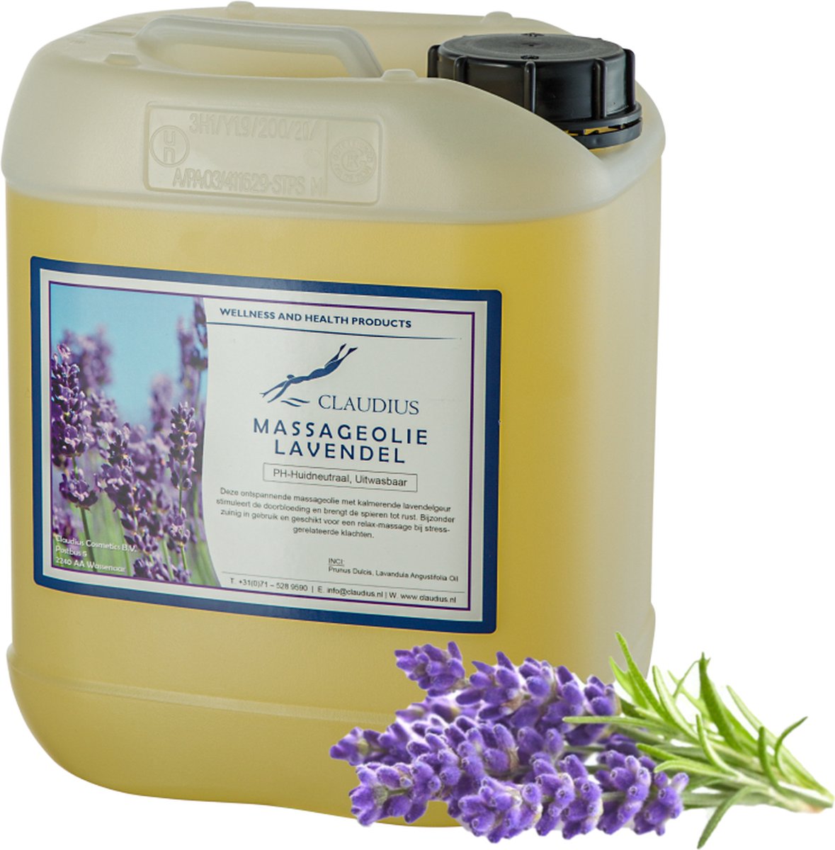 Goedkoopste Massageolie Lavendel 5 liter - 100 natuurlijk - biologisch en koud geperst