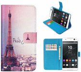 Sony Xperia C5 Ultra Hoesje Met Pasjeshouder Bookcase Parijs