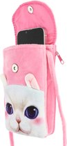 Schoudertasje voor smartphone van Stof Kat – Roze