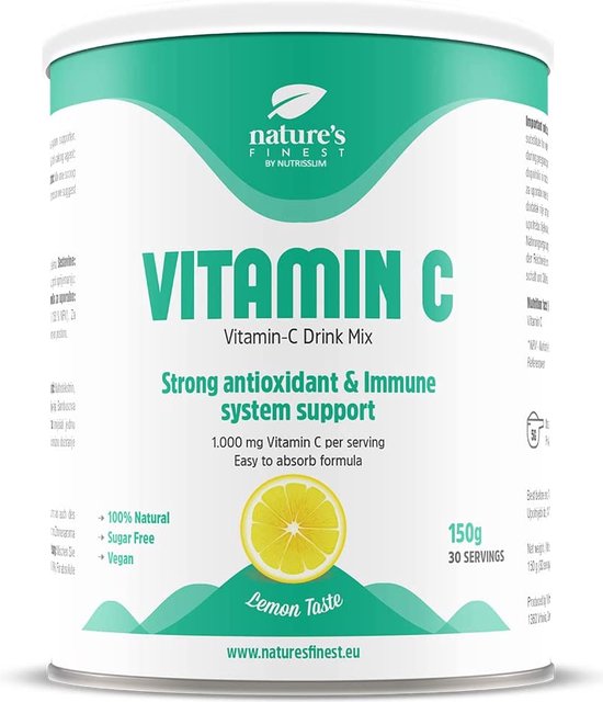 Foto: Nature s finest vitamine c drank volledig natuurlijk veganistisch vitamine c poeder voor de beste absorptie i sterk antioxidant i beschermt tegen oxidatieve stress