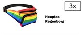 3x Heuptasje regenboog - Thema feest rainbow party festival pride feestje fun tas