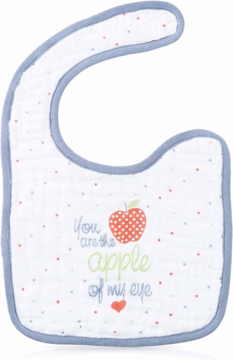 Goedkoopste Nûby - Katoenen slabbetje met schoudersluiting - Grijs - 0m