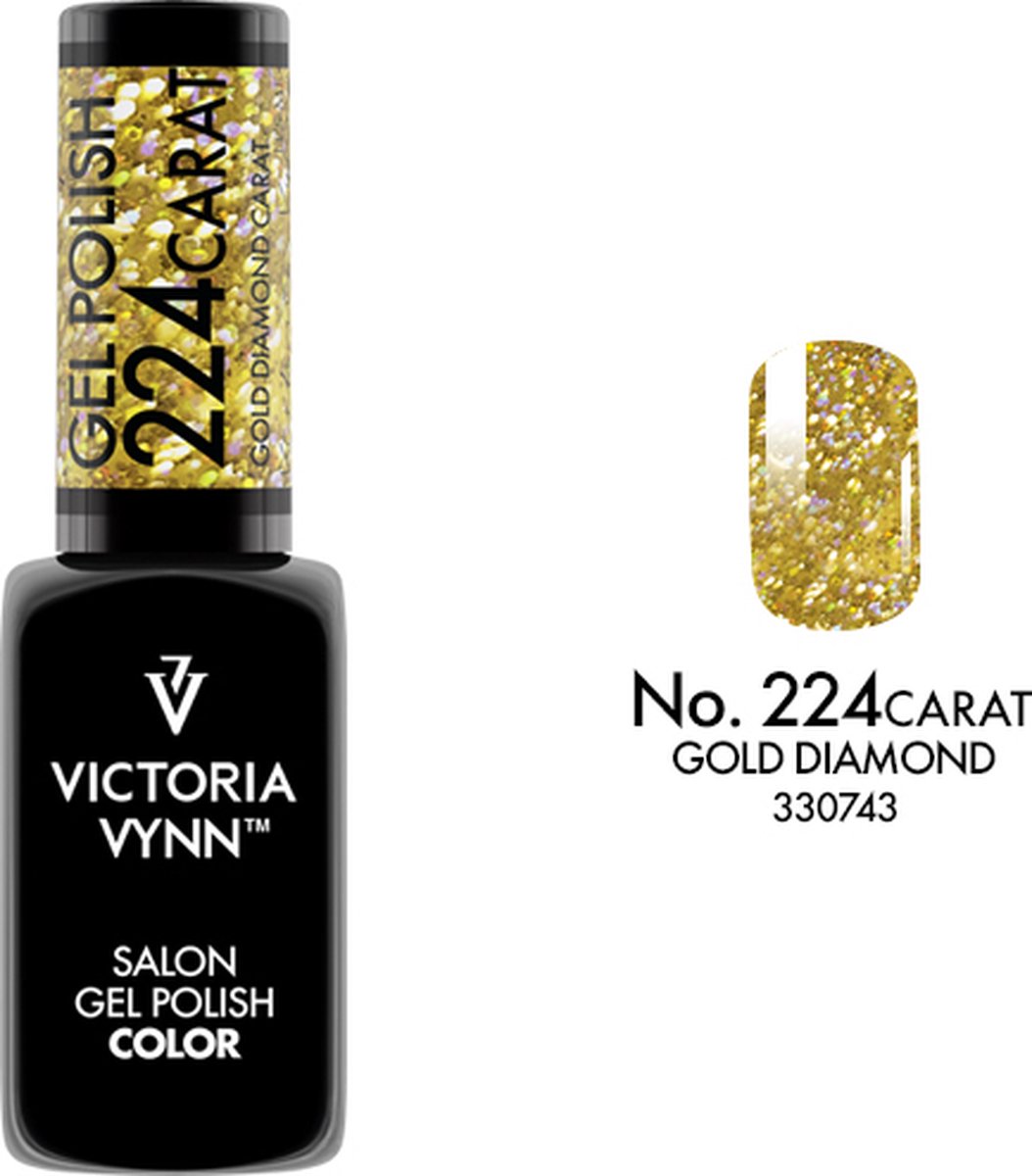 Victoria Vynn – Salon Gelpolish 224 Carat Gold Diamond - gouden glitter gel polish - goud - gellak - lak - glitters - nagels - nagelverzorging - nagelstyliste - uv / led - nagelstylist - callance