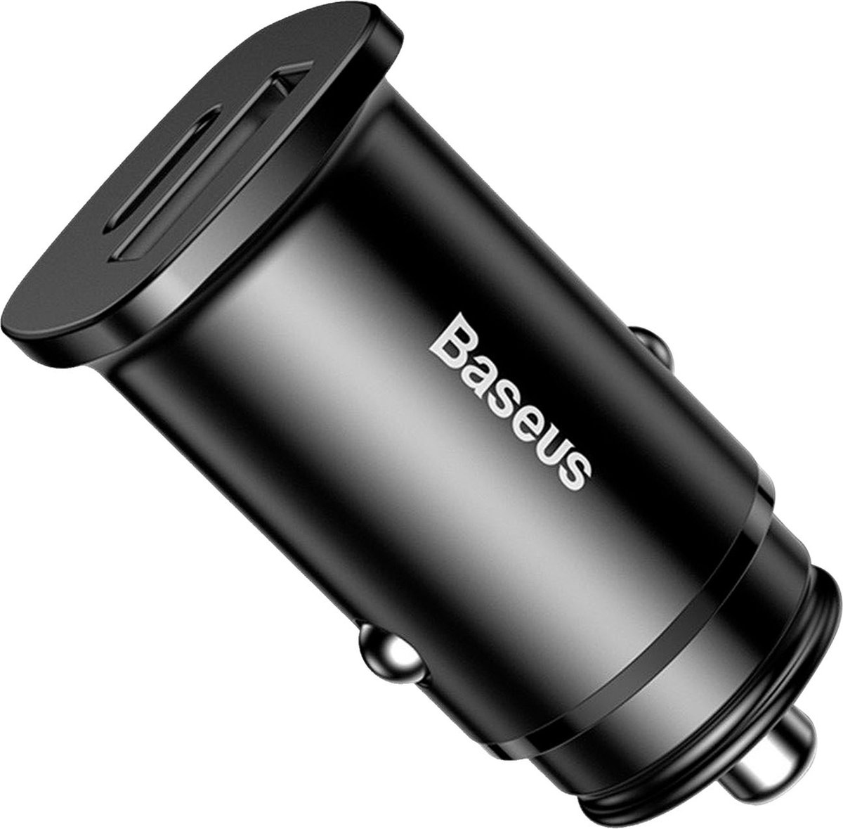 Baseus Dubbele Poort Universele USB + USB-C Snellader Adapter Zwart