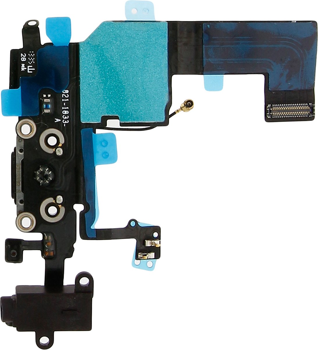 Avizar Nappe Connecteur de Charge pour + jack + Micro interne + Antenne GSM pour Geschikt voor Apple iPhone 5C, Zwart