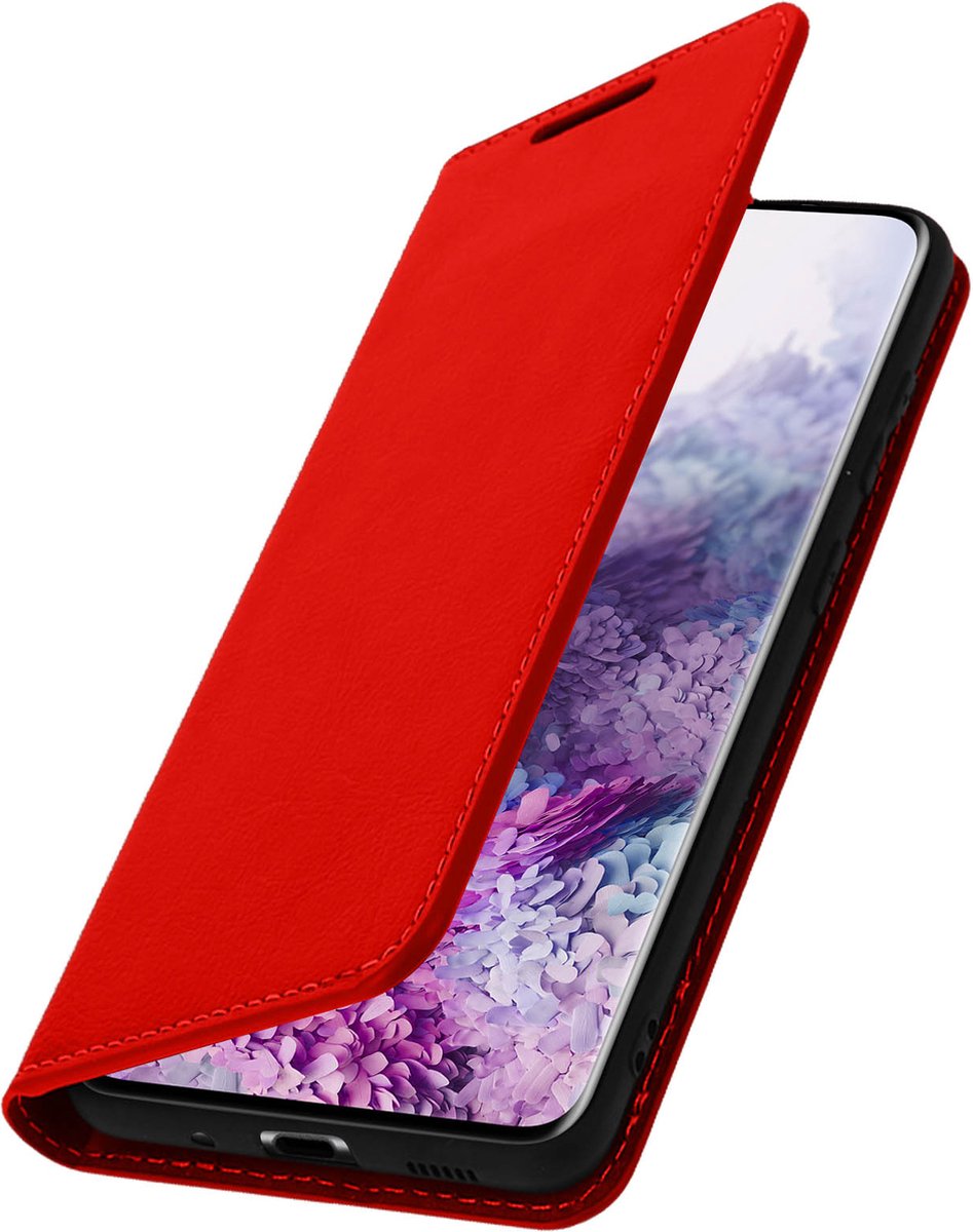 Leren Foliocase Geschikt voor Samsung Galaxy S20 Kaarthouder Standfunctie - Rood