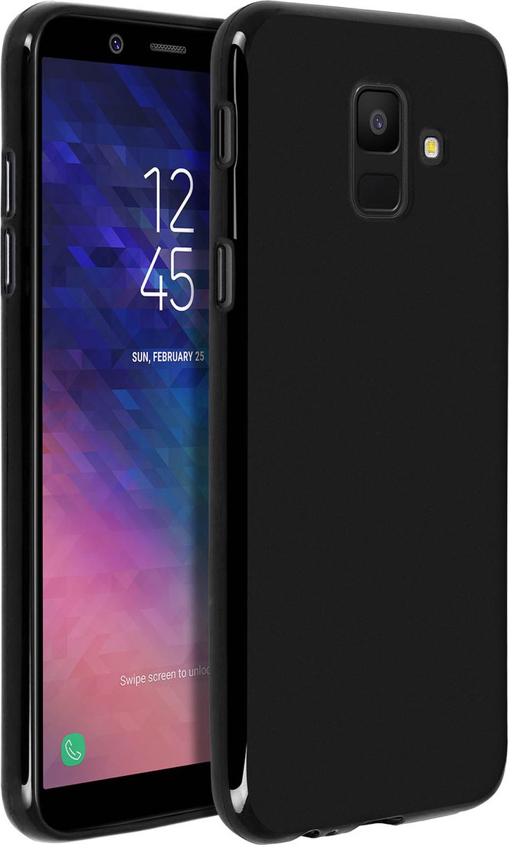 Avizar Hoes Geschikt voor Samsung Galaxy A6 Siliconengel - Zwart, Zwart
