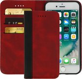Geschikt voor Apple iPhone 7/8/SE 2020 Foliohoes met Kaartsleuven en Video-standaard Rood