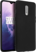 Geschikt voor OnePlus 7 Case Sterk Soepel en Flexibel Siliconegel Zwart