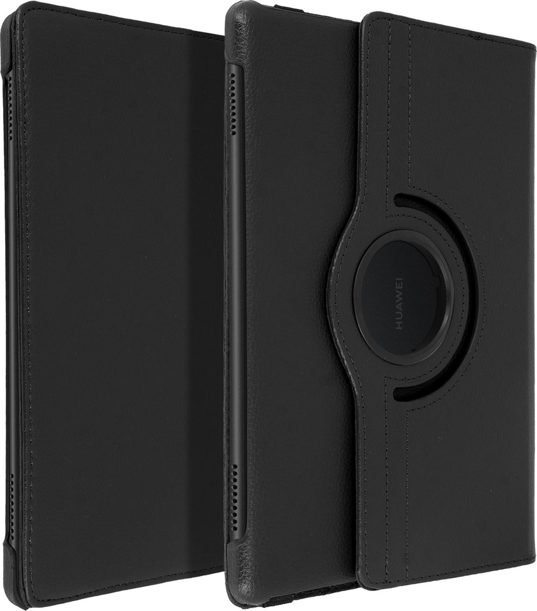 Geschikt voor Huawei MediaPad T5 10'' Flip Cover 360° Roterende Standaard Zwart