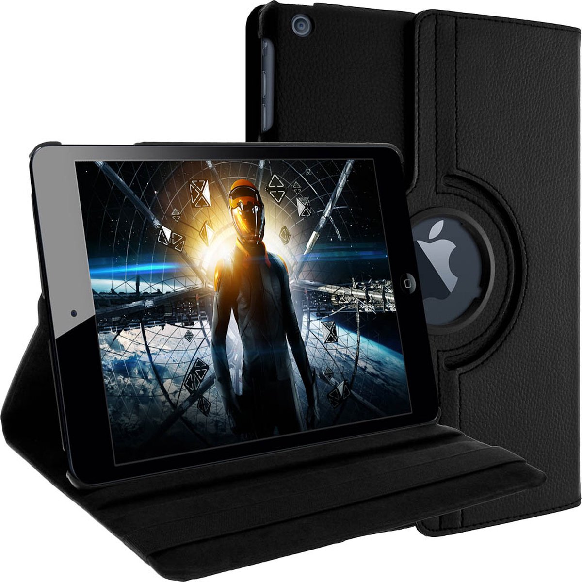 Avizar Étui pour Geschikt voor Apple iPad Air Housse folio Rotative 360° Fonction Stand Protection Antichoc, Zwart