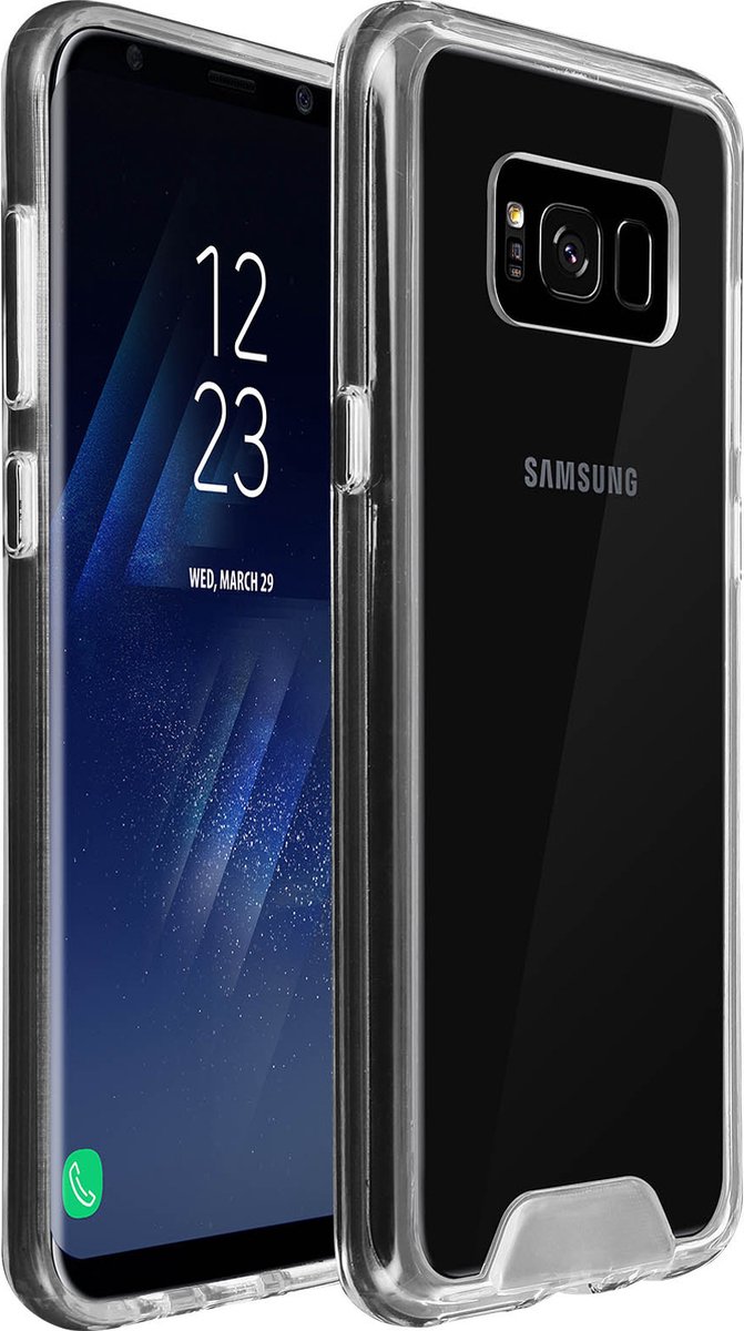 Avizar Hoes Geschikt voor Samsung Galaxy S8 Plus Stijve contourbumper, Crystal Collection - doorzichtig, Transparant