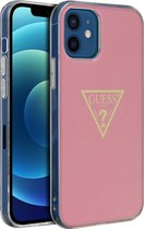 Guess Metallic Serie Guess Geschikt voor Apple iPhone 12 Mini Metallic Effect Hoesje Roze