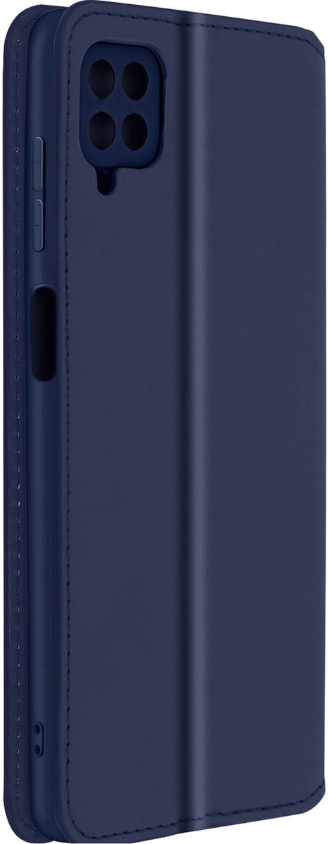 Hoes Geschikt voor Samsung Galaxy M12 klep portefeuille, video standaard donker blauw