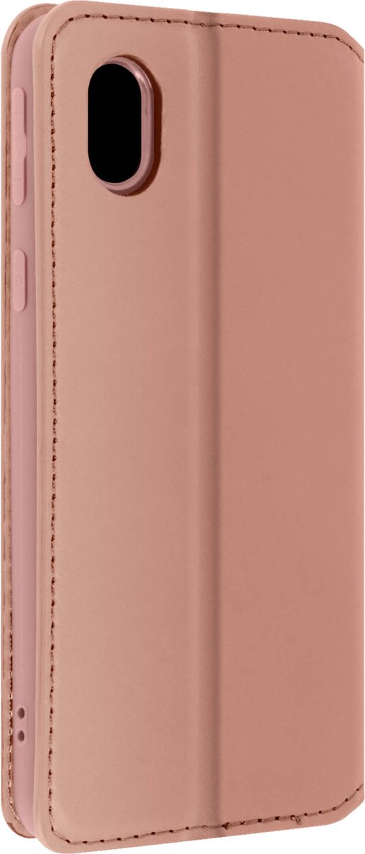 Hoes Geschikt voor Samsung Galaxy A01 Core klep portefeuille, video standaard champagne