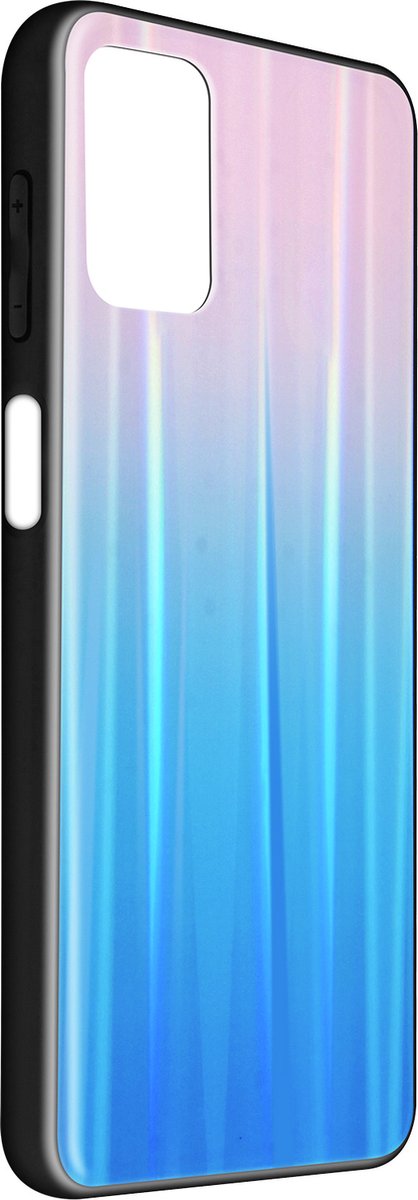 Geschikt voor Xiaomi Redmi 9T Holographic Rainbow Hoesje Aurora Collection roze