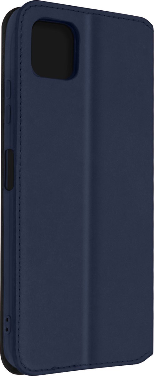 Hoes Geschikt voor Samsung Galaxy A22 5G klep portefeuille, video standaard donker blauw