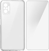 Convient pour Xiaomi Redmi Note 10 Pro coque silicone lisse verre trempé 9H transparent