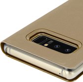 Clear View Geschikt voor Samsung Galaxy Note 8 Hoes Spiegelklep Video Support goud