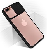 Geschikt voor Apple iPhone 7 Plus/8 Plus hoesje Bi-materiaal bescherming Cameracover - Zwart