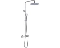 Regendoucheset Allibert Canggu – Inox RVS Douchekolom – Verstelbaar 85-122 cm – Met Handdouche en Hoofddouche