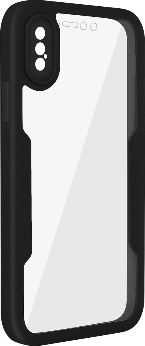 Geschikt voor iPhone XS Max integrale hoes Achterkant plexiglas omtrek zwart