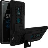 Geschikt voor Sony Xperia XZ3 Shockproof Case met Metalen riemclip zwart