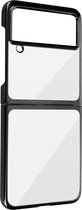 Samsung Z Flip 4 Rigid Case Transparant Achterkant Chrome zwart Edge Forcell