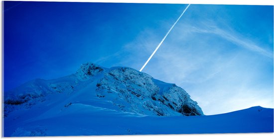 Acrylglas - Sneeuw in de Alpen - 100x50 cm Foto op Acrylglas (Met Ophangsysteem)