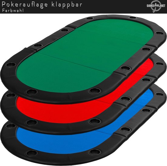 Afbeelding van het spel Poker Tafelblad - Pokermat - Pokerkleed - Poker tafelkleed - Pokertafel inklapbaar - Pokertafel - Pokertop - Poker - Voor 10 spelers - 208 x 106 x 3 cm - Groen