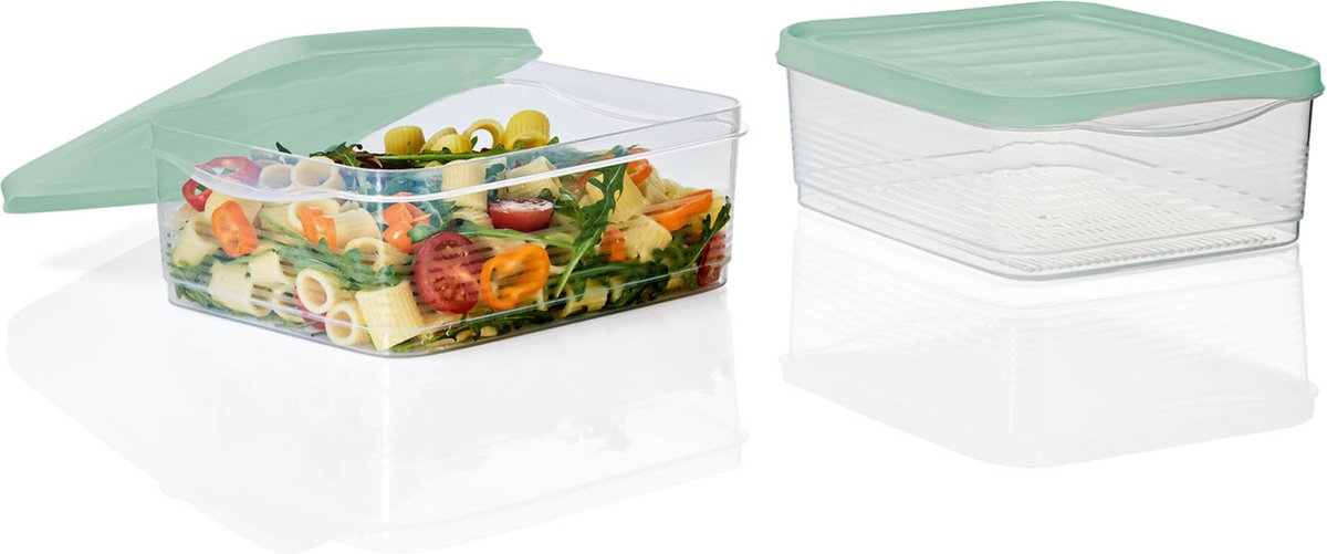 Vershoudbakjes - Meal Prep Bakjes - Vershouddozenset - Lunchbox - Magnetron Bakjes Met Deksel - Stapelbaar - Vershouddoos 1,75 l - 2 stuks