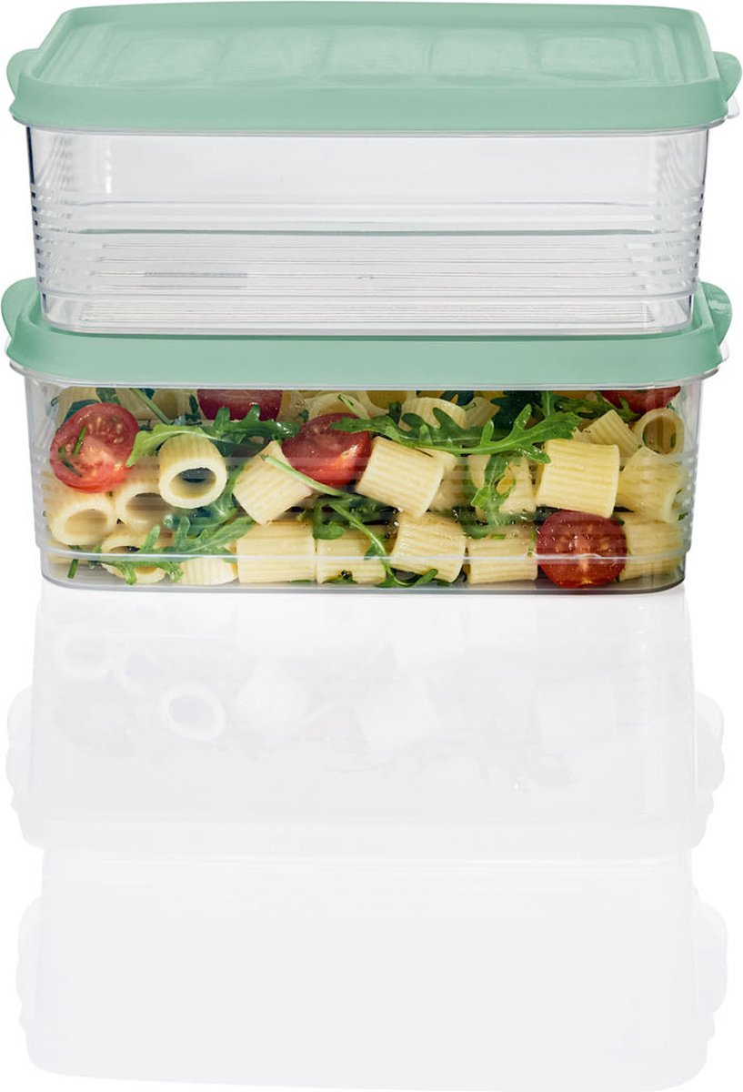 Vershouddoos Met Deksel 2 stuks - Vershoudbakjes - Magnetron Bakjes Met Deksel - Lunchbox - Bakjes - BPA vrij - Stapelbaar