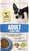VITALstyle Hond Adult - Kleine Hondenbrokken - Alles Voor Een Vitale Hond - Met o.a. Paardenbloemwortel & Citroenmelisse - 1,5 kg
