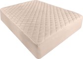 Utopia Bedding Gewatteerde matrasoplegger, 90 x 200 cm, zachte microvezel matrastopper, hoogte tot 30 cm met spanrand, matrasbeschermer onderbed ook voor boxspringbedden (beige)