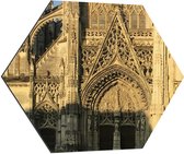 Dibond Hexagon - Kathedraal - Frankrijk - 70x60.9 cm Foto op Hexagon (Met Ophangsysteem)