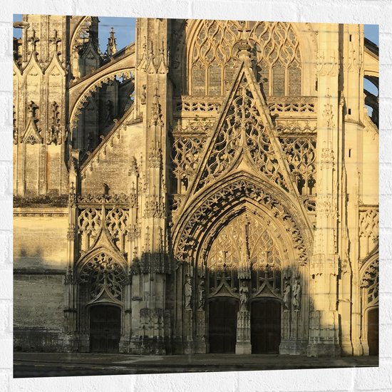 Muursticker - Kathedraal - Frankrijk - 80x80 cm Foto op Muursticker
