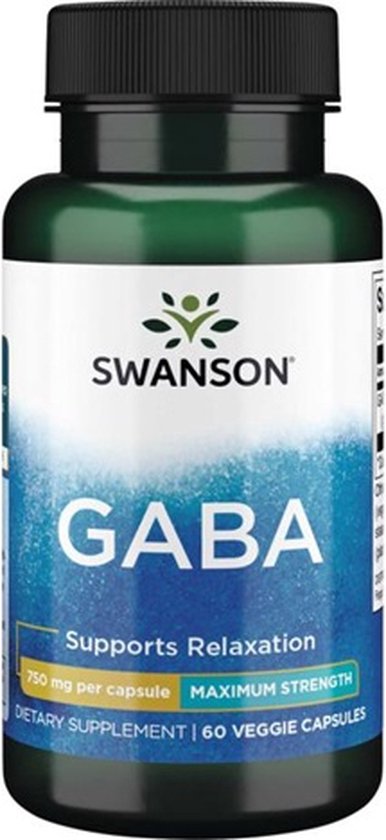 Swanson | GABA 750mg | 60 Capsules | 1 x 60 capsules