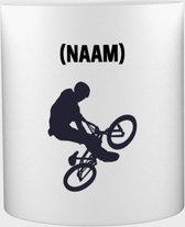 BMX mok met eigen naam - Mok met opdruk - BMX - Fietser - Sport - 350 ML inhoud - Cadeau - Verjaardag - Geschenk - Gepersonaliseerde mok - Jongens en meisjes