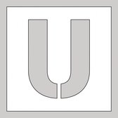 Spuitsjabloon letter U - dibond 400 x 400 mm