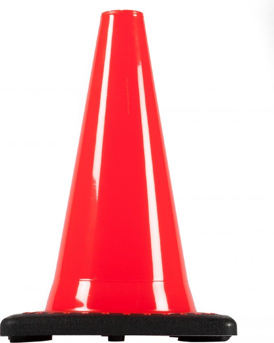 Cône de signalisation souple avec pied lesté, orange fluo, hauteur 75 cm