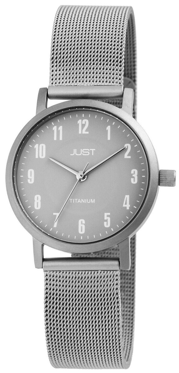 Mooi dames horloge volledig titanium grijs -zilverkleurig van het merk JUST .