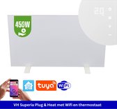 VH Infrarood paneel Superia - 50 x 90 cm - 450 Watt - Inclusief thermostaat - Smart Wifi - Afstandsbediening - Wandmontage & Vrijstaand - Mobiel infraroodpaneel