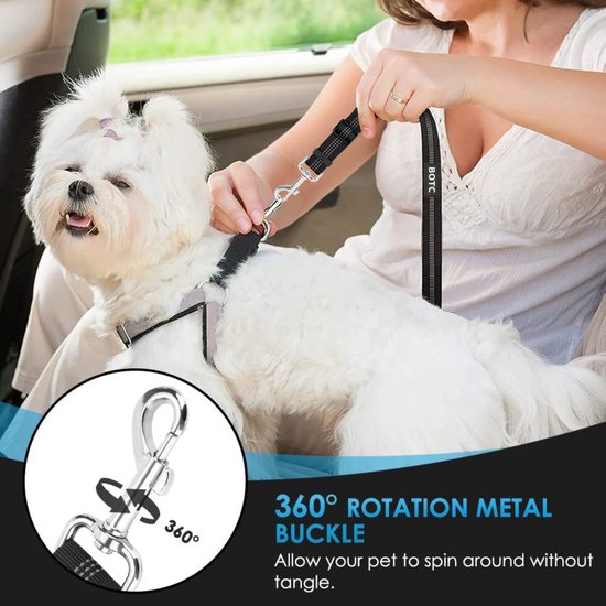 BOTC Ceinture de sécurité pour Chiens - Ceinture de sécurité pour chien - Réfléchissante - Ceinture de sécurité pour chien - Ceinture de voiture pour chien - Zwart