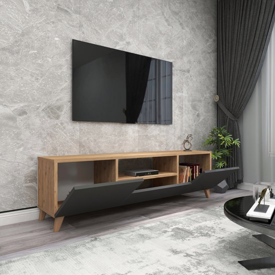 TV meubel Torsby 46x140x30 cm eiken en antraciet