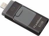 Xd Xtreme - Flashdrive 128GB - 3 in 1 - Zwart - lightning - micro usb - USB - usb stick - geschikt voor iOS en oudere Android apparaten