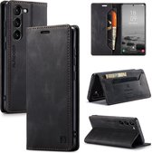 CaseMe - Telefoonhoesje geschikt voor Samsung Galaxy S23 - Back Cover - Wallet Book Case - Zwart